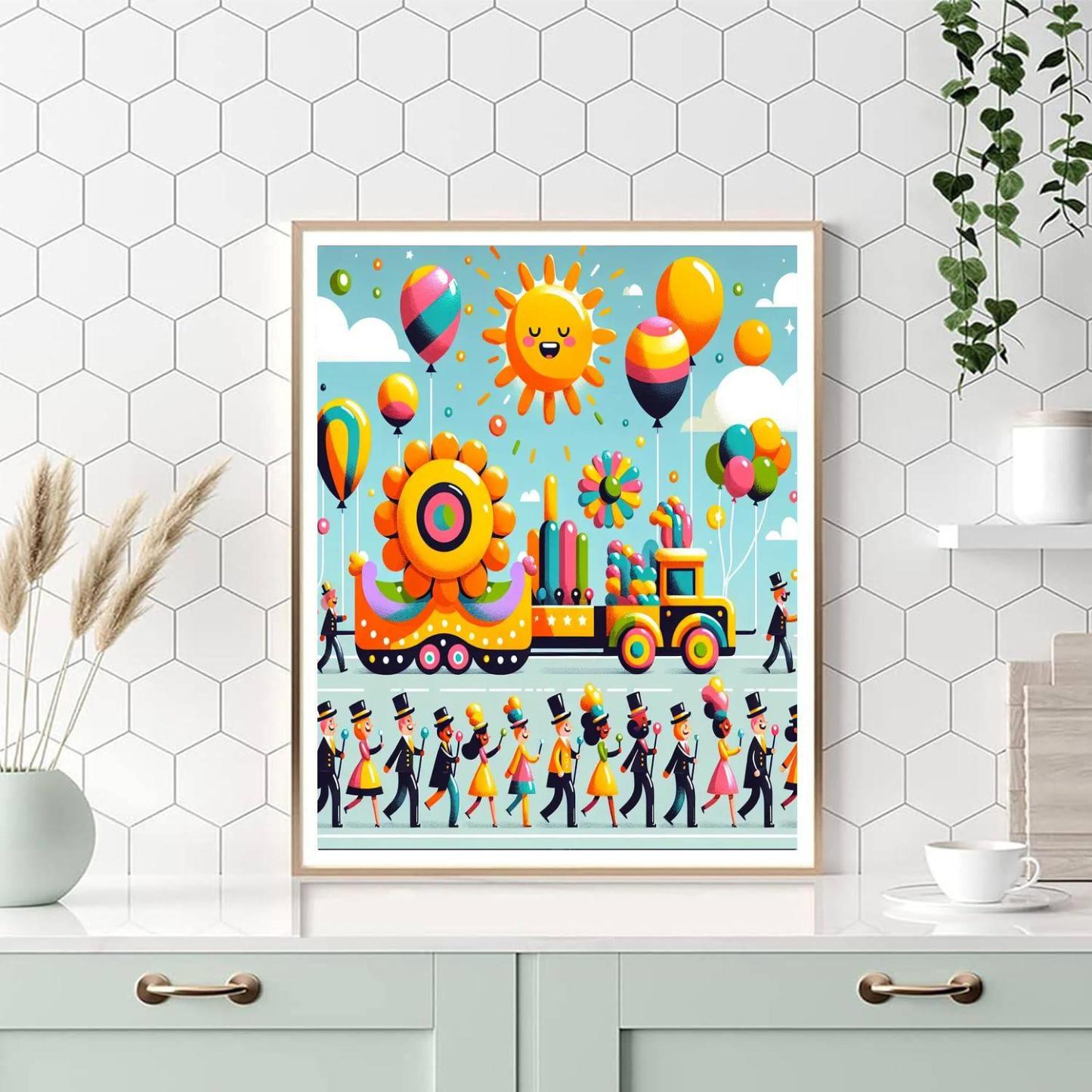 Joyful Festival Parade DIY Paint By Numbers