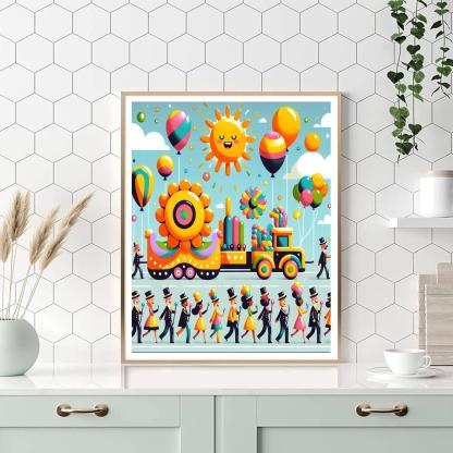 Joyful Festival Parade DIY Paint By Numbers