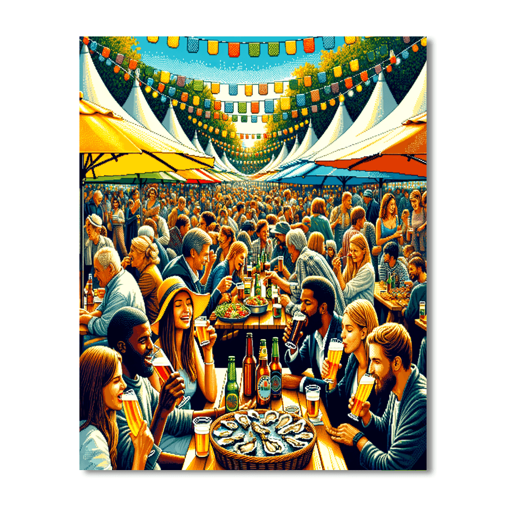 The Oysters And Beer Festival Paint By Color