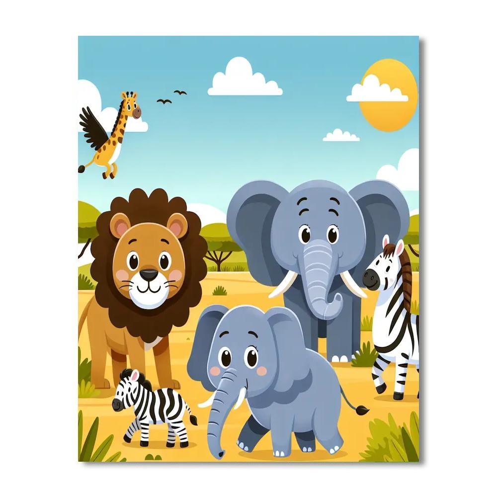 Wild Safari Animals Paint By Numbers Kits