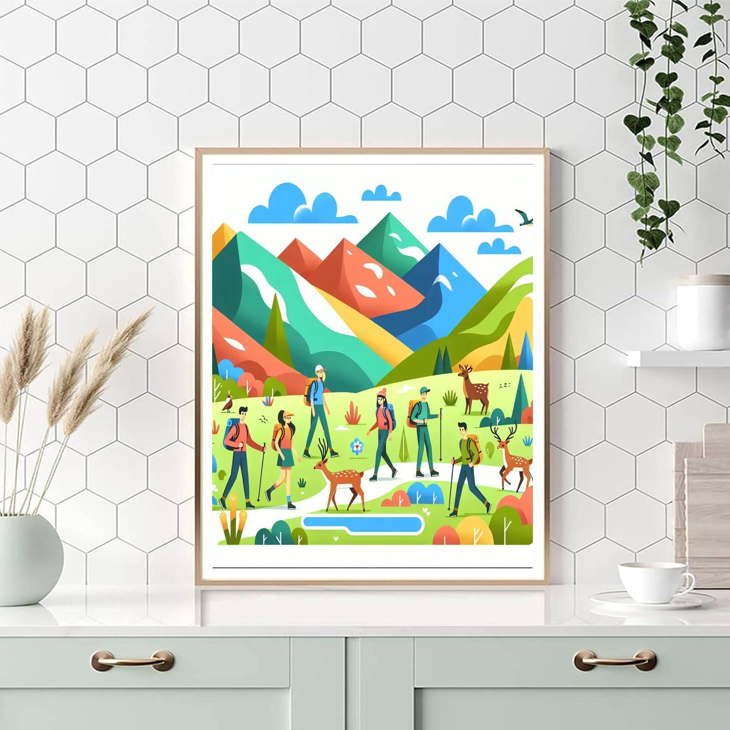 Majestic Mountain Hike Numbered Painting Kits