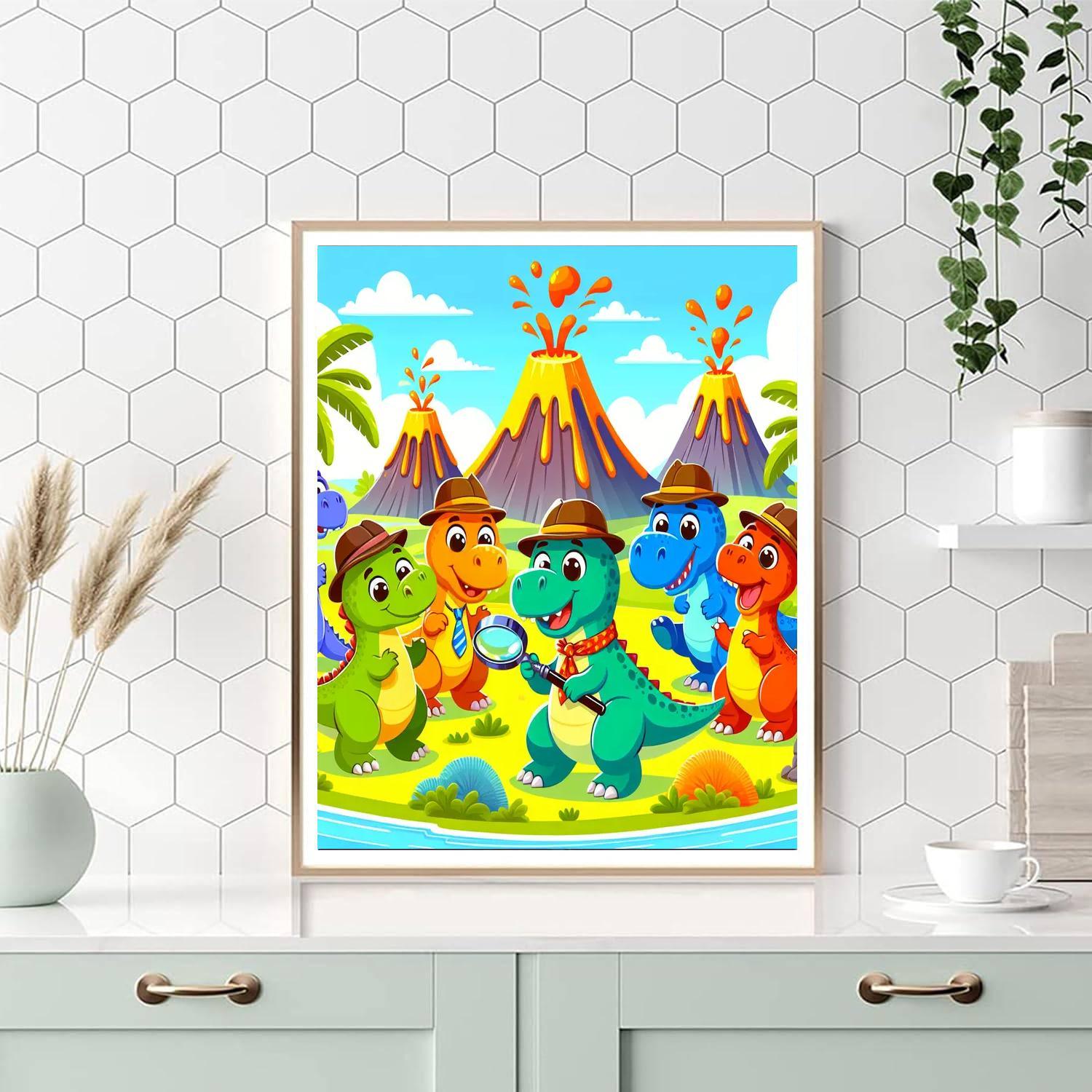Daring Dinosaur Detectives Number Painting