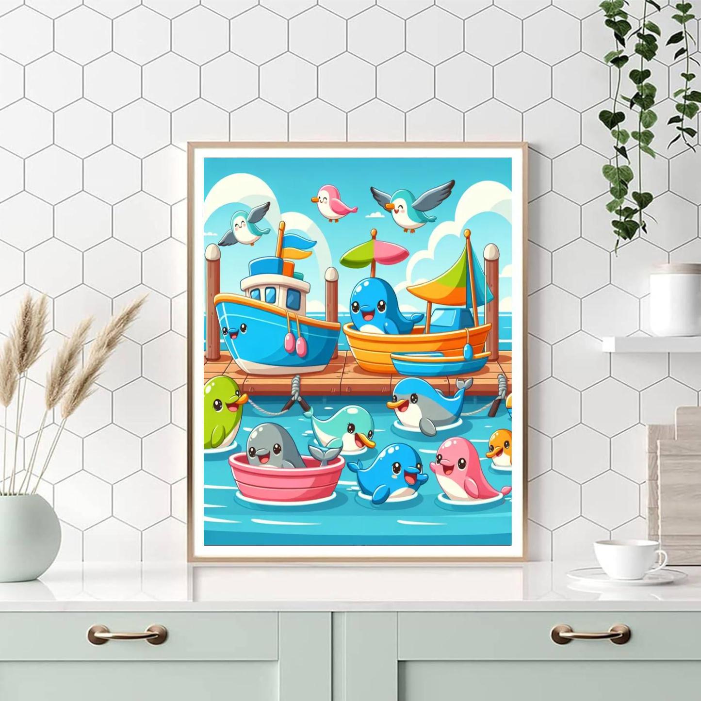 Happy Harbor Hustle Number Painting