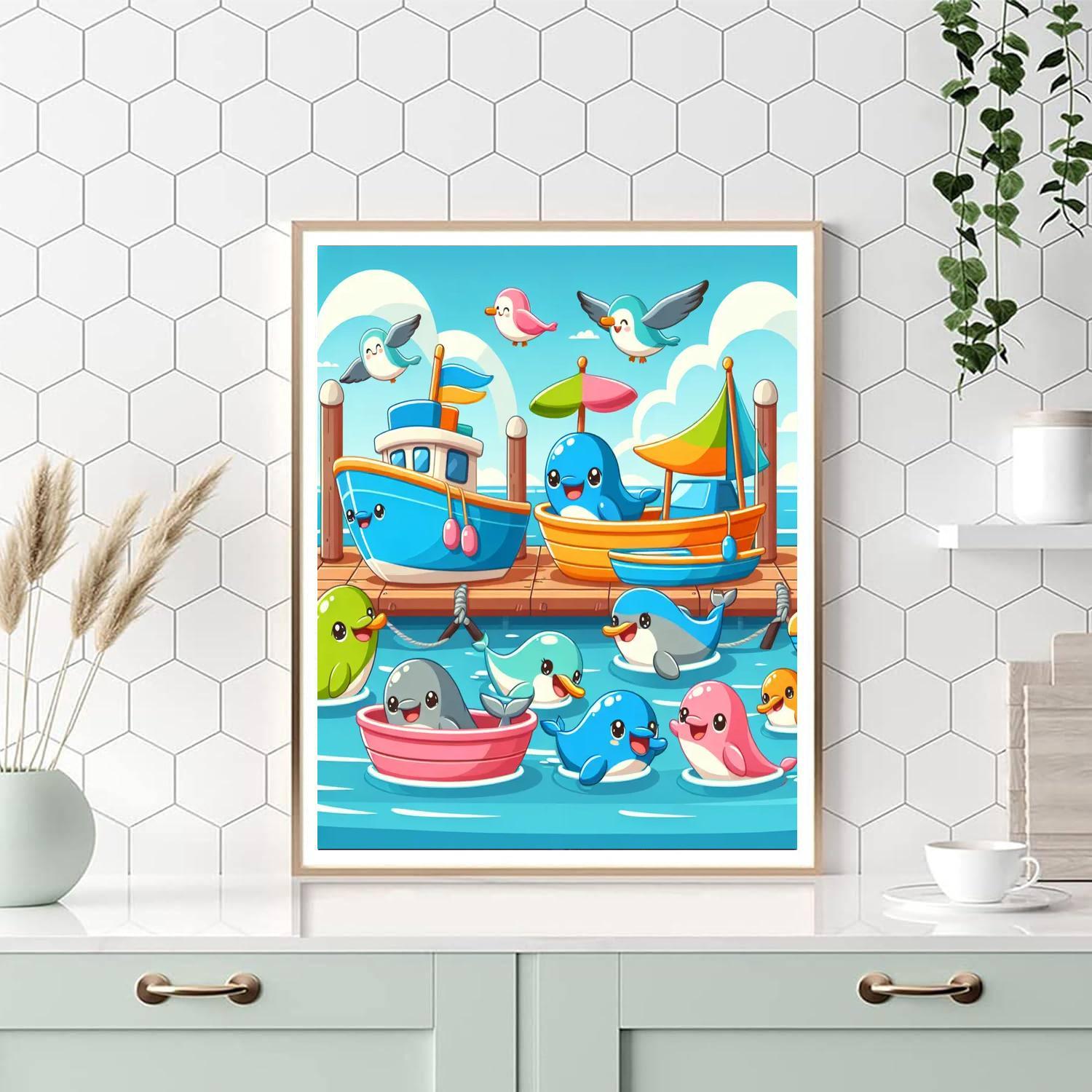 Happy Harbor Hustle Number Painting