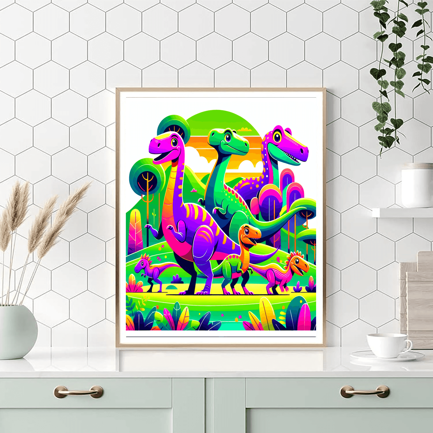 Dino Friends On The Loose Paint By Color