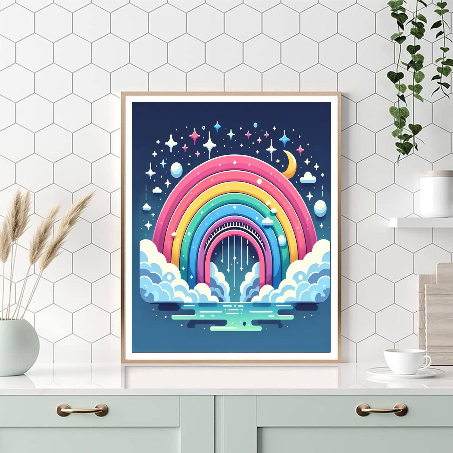 Dreamy Rainbow Bridge DIY Paint By Numbers