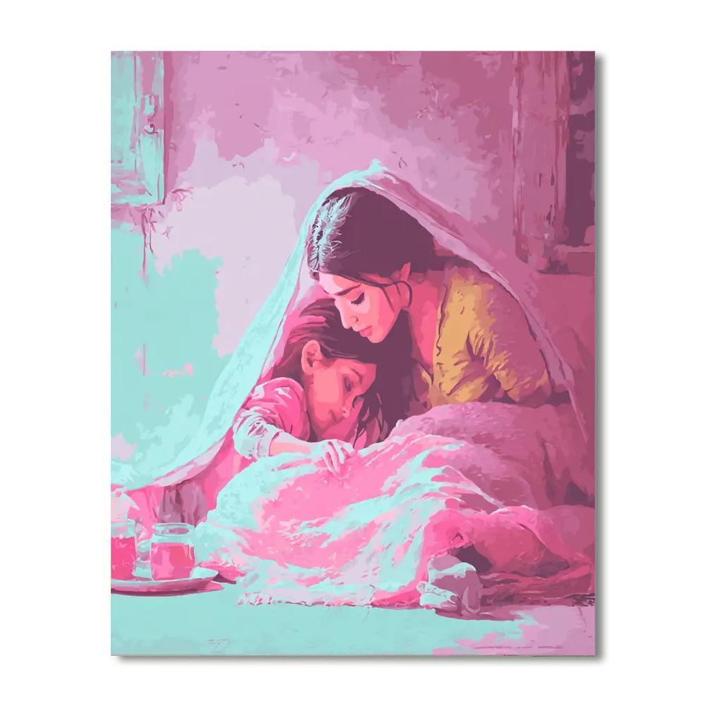 A Mother's Tender Touch Paint By Color