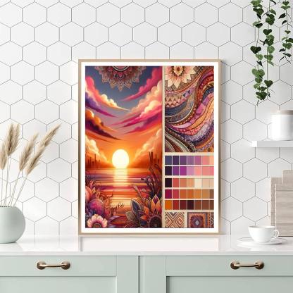 Bohemian Sunset Glow Number Painting