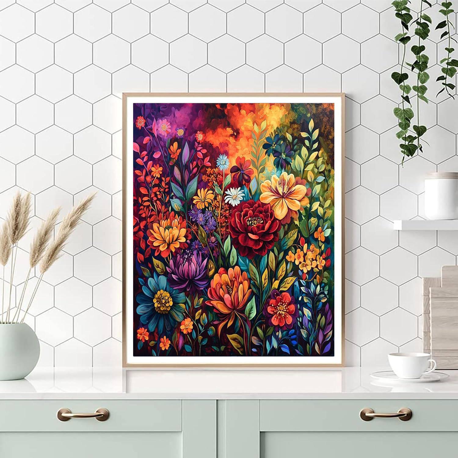 Frida Kahlo Inspired Transcendent Flora  Painting Number Kit