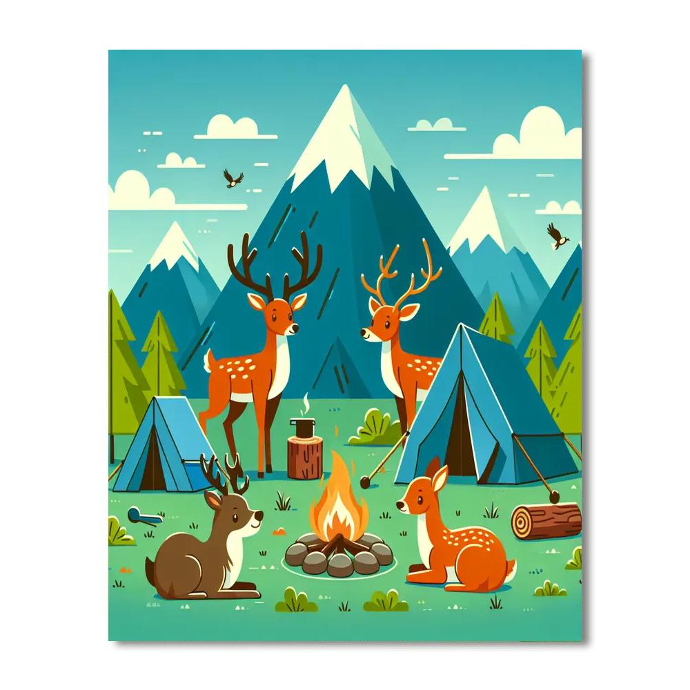 Mountain Camping Adventure Paint By Numbers Art