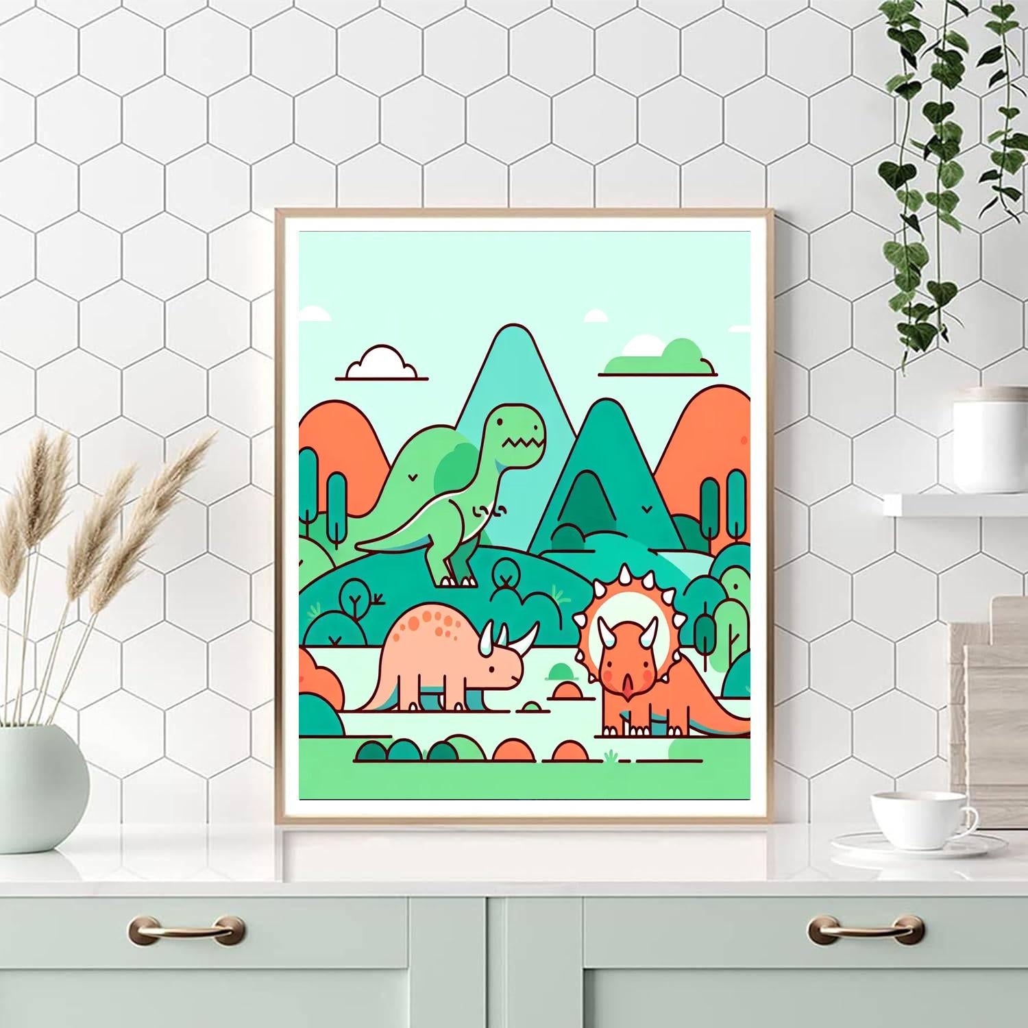 Dinosaur Valley Exploration Paint By Numbers Art