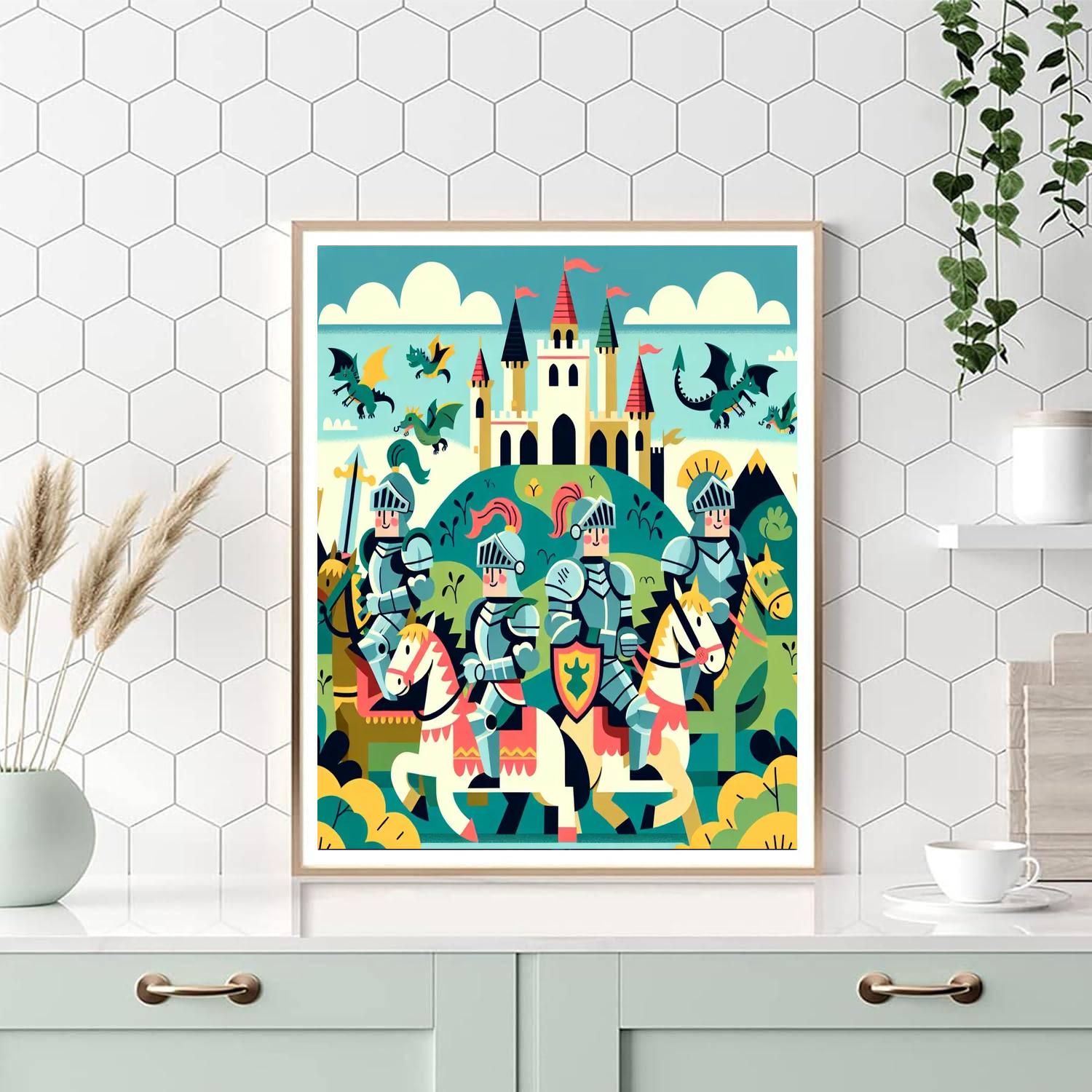 Fantasy Quest Of Brave Knights Paint By Numbers Kits
