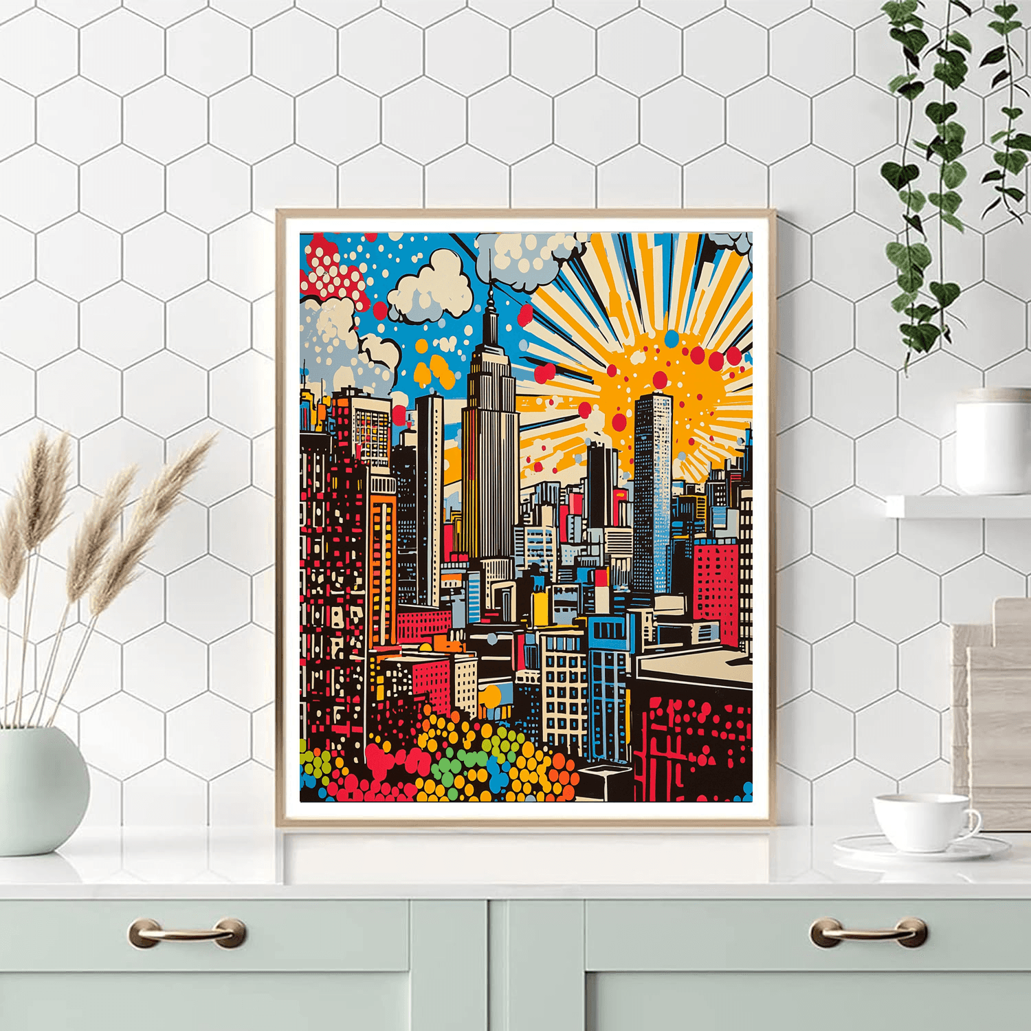 Lichtenstein Inspired Dreamy Cityscapes  Number Painting