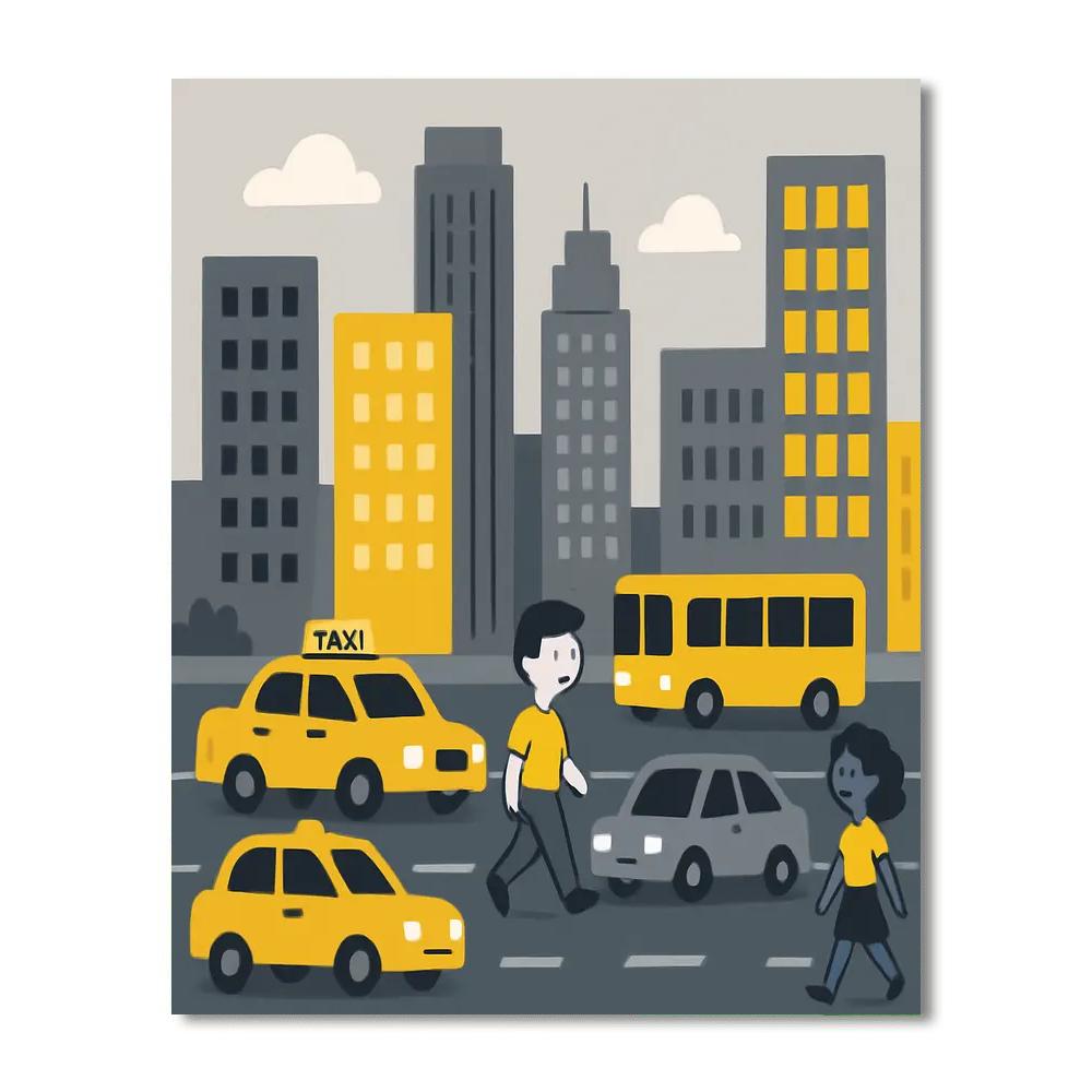 Cityscape Skyline Adventure Paint By Numbers Art