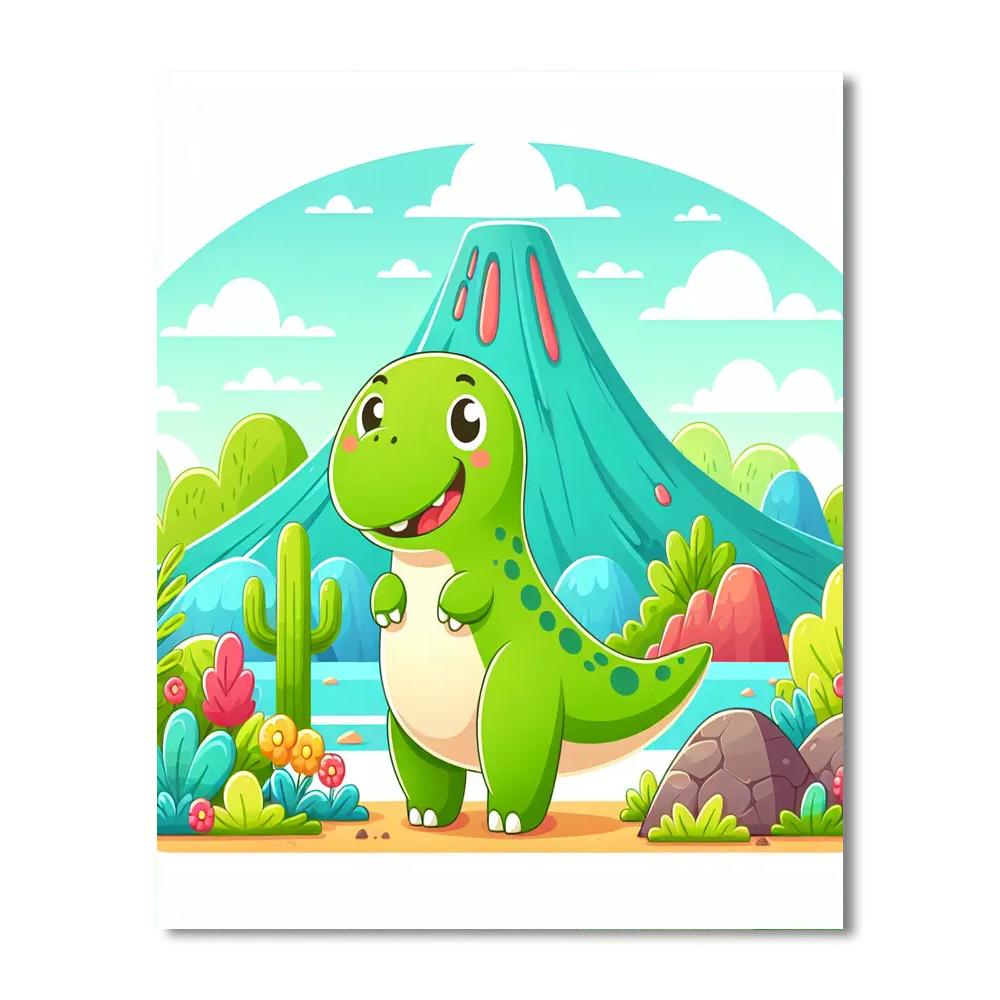Cool Dinosaur Number Painting