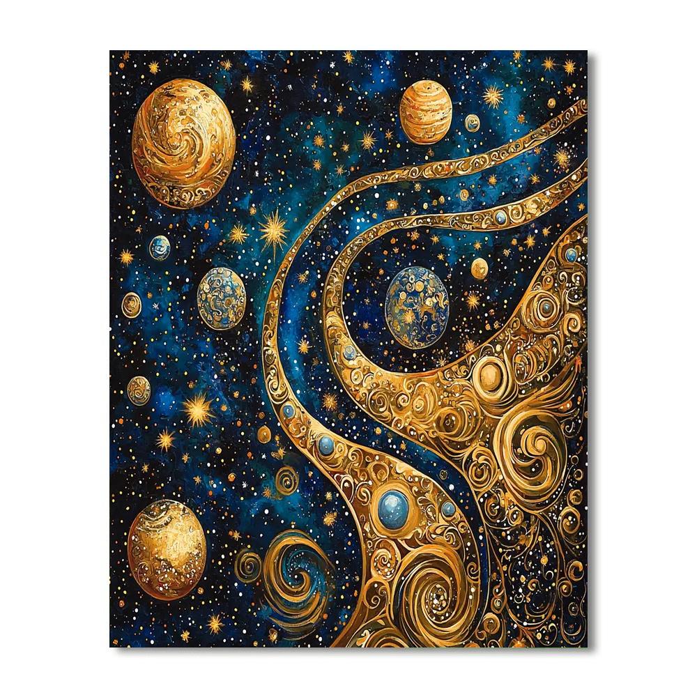 Gustav Klimt Inspired Dance Of The Celestial Bodies  Paint By Numbers Kits