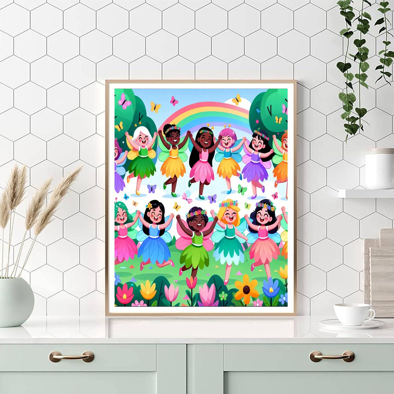 Cheerful Fairy Fiesta Paint By Numbers Art