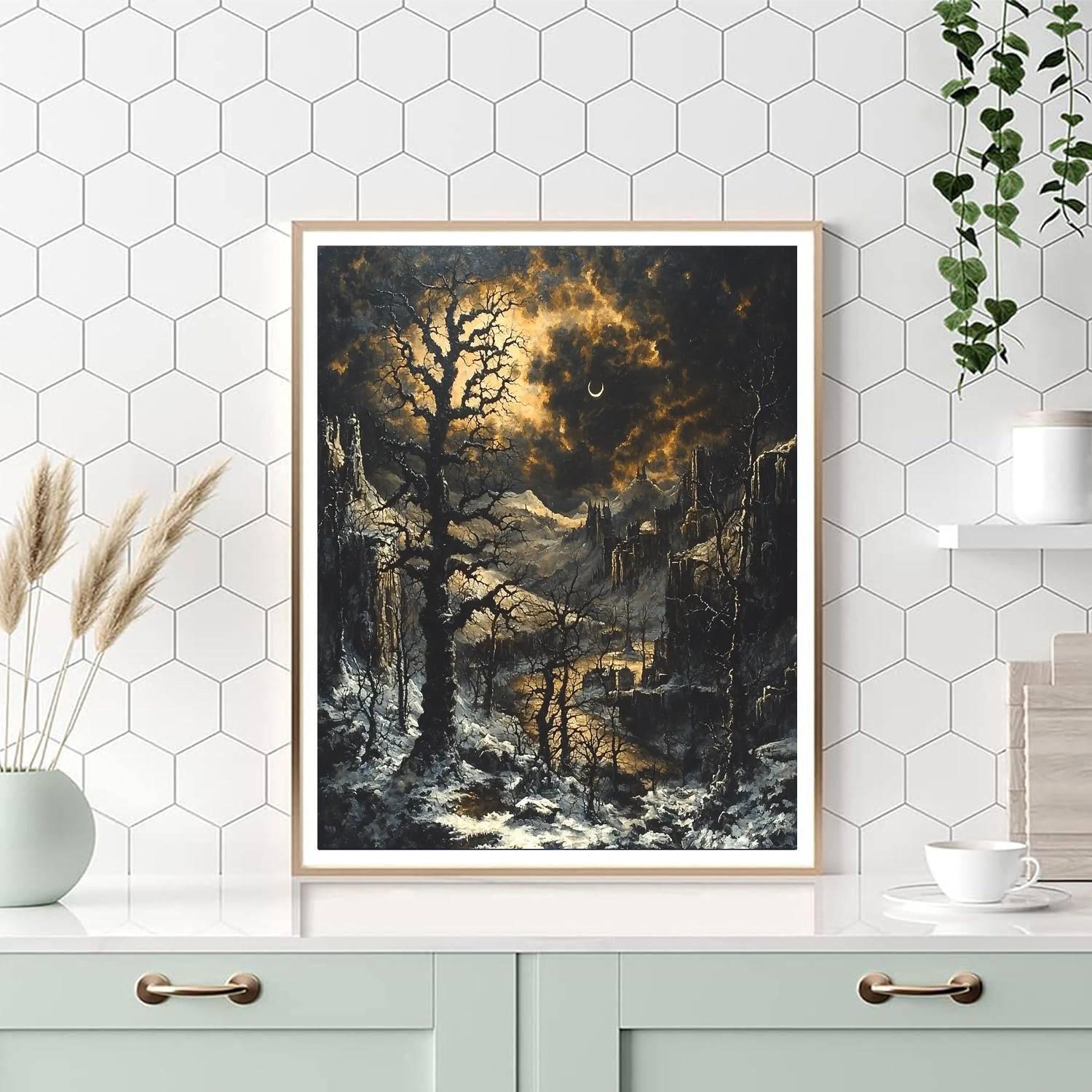 Henry Fuseli Inspired Gothic Winter's Breath  Painting By Numbers Kit