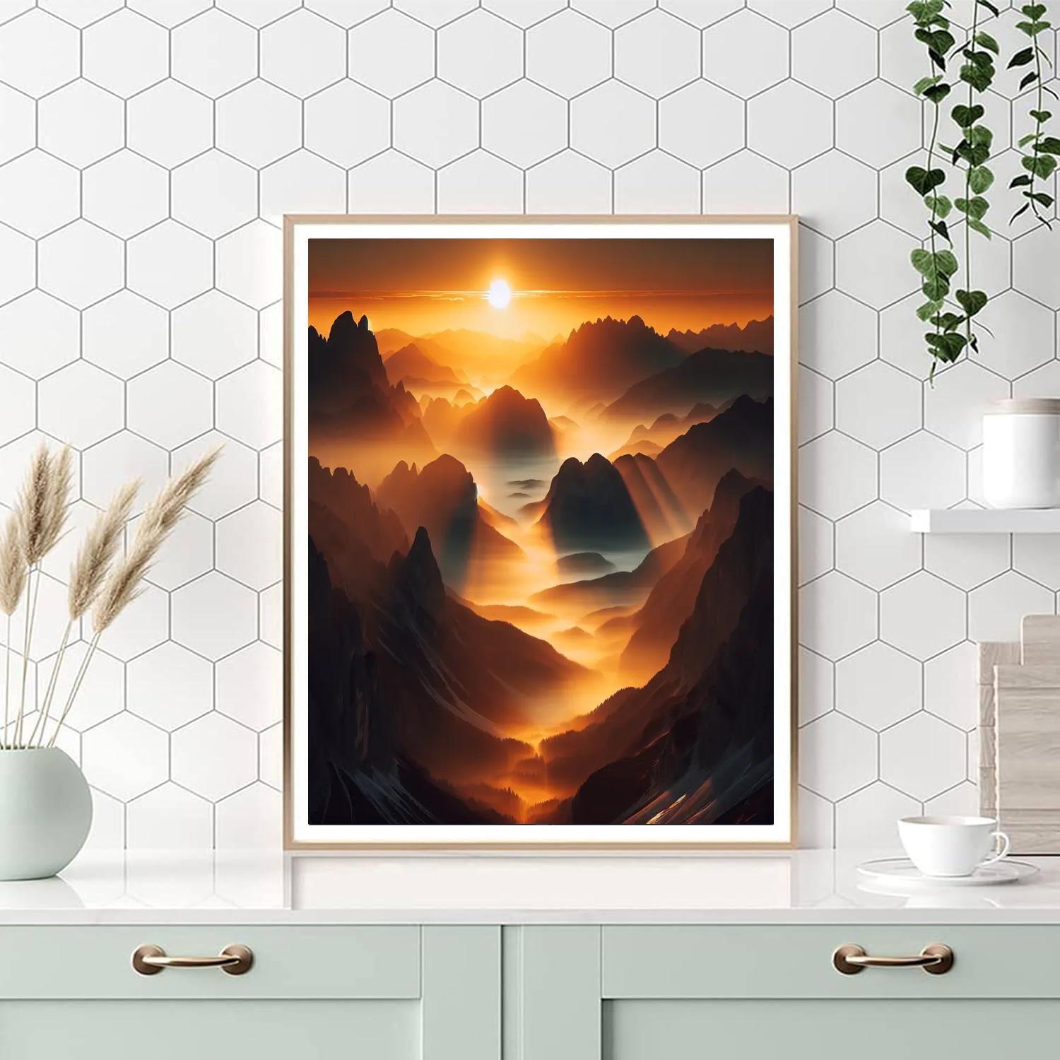 Majestic Mountain Morning Numbered Painting Kits