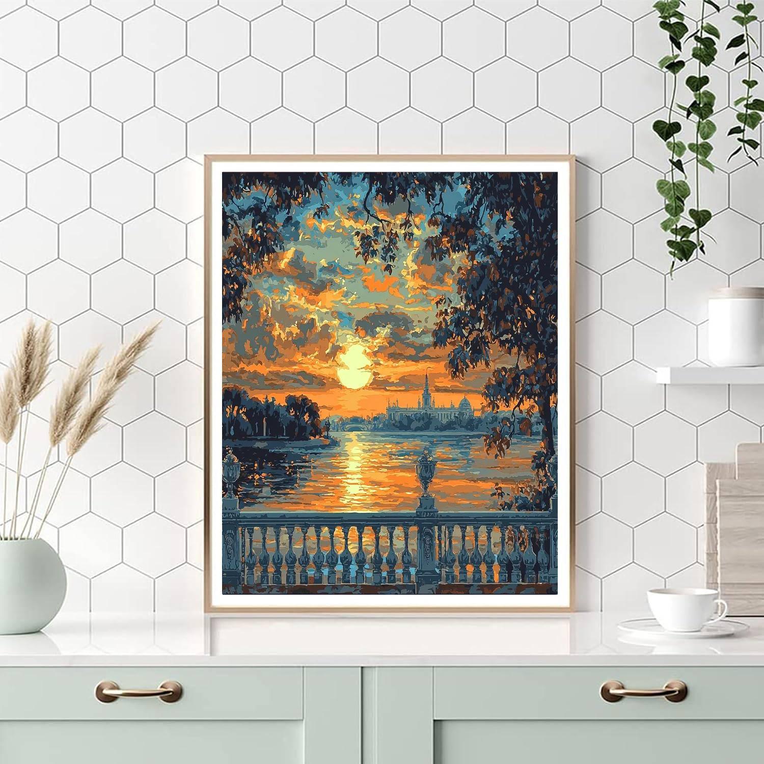 Sir Lawrence Alma-Tadema Inspired Radiant Sunset Harmony  Paint By Numbers