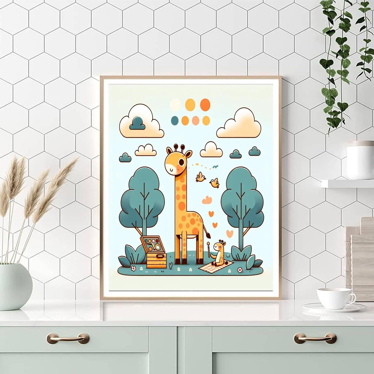 Giraffe's Sky-high Picnic Painting By Numbers Kit