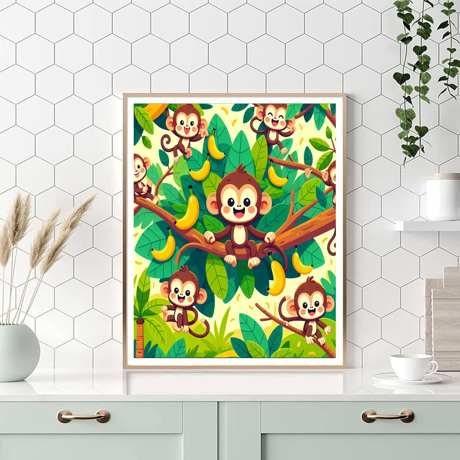 Cheeky Monkeys Number Painting