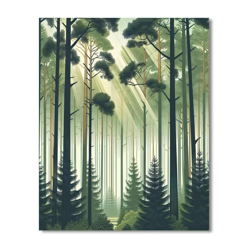 Whispering Pine Forest Numbered Painting Kits