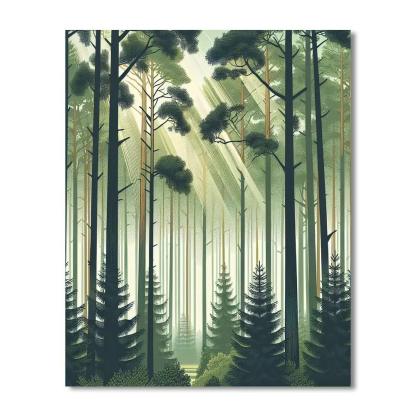 Whispering Pine Forest Numbered Painting Kits