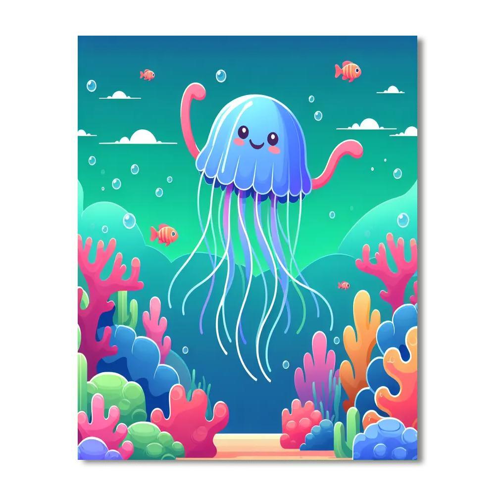 Jolly Jellyfish's Undersea Dance Paint By Numbers