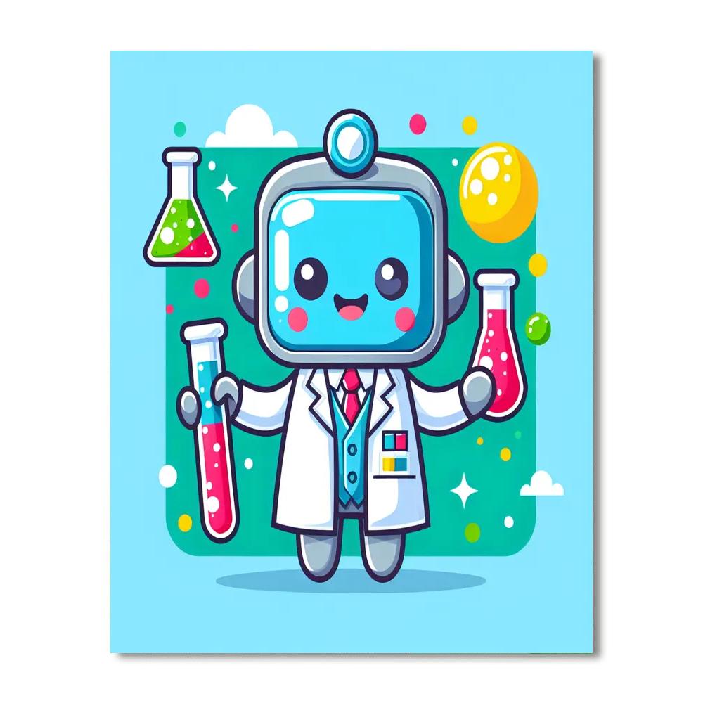 Robot Scientist Paint By Numbers Art
