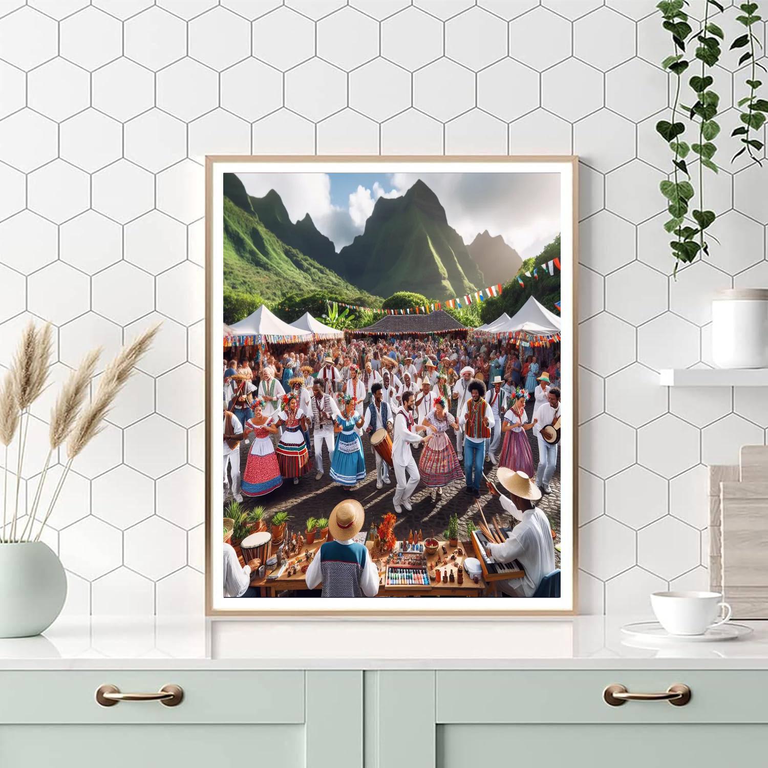 Folk Festival Of Cilaos Painting Number Kit