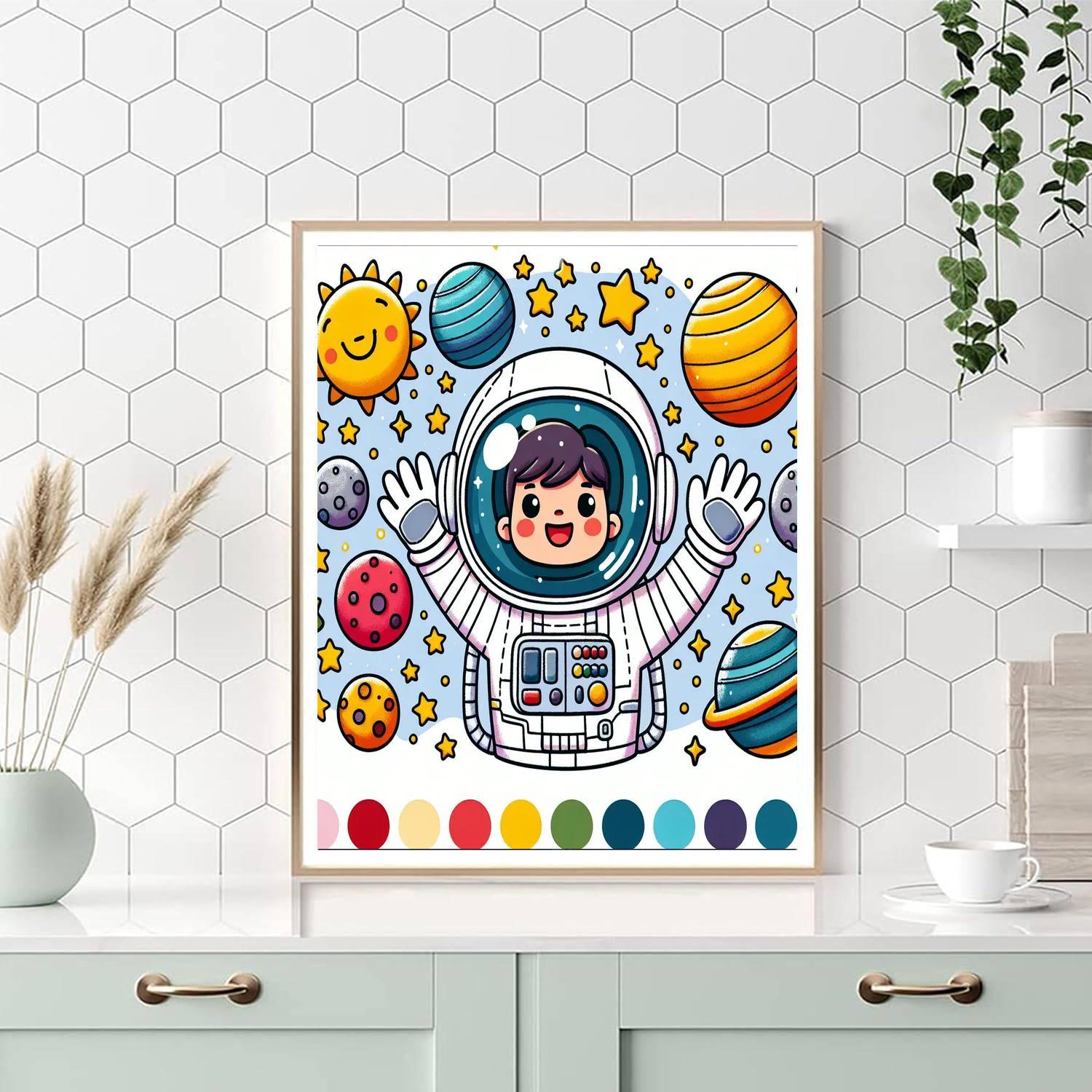 Cheerful Space Explorer Paint By Numbers Kits
