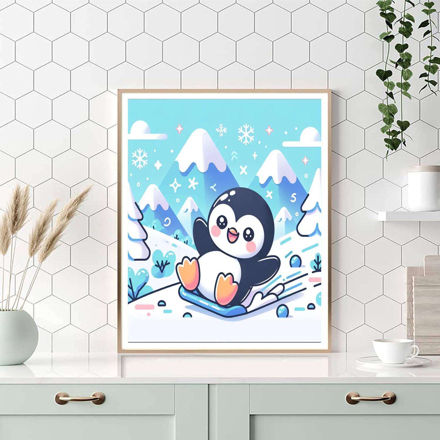 Cuddly Baby Penguin Numbered Painting Kits