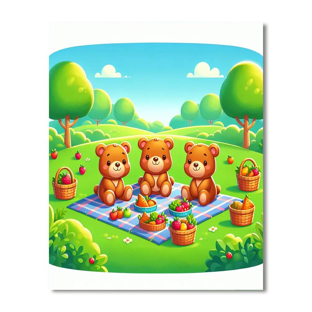 Teddy Bear Picnic Day Paint By Numbers Kits