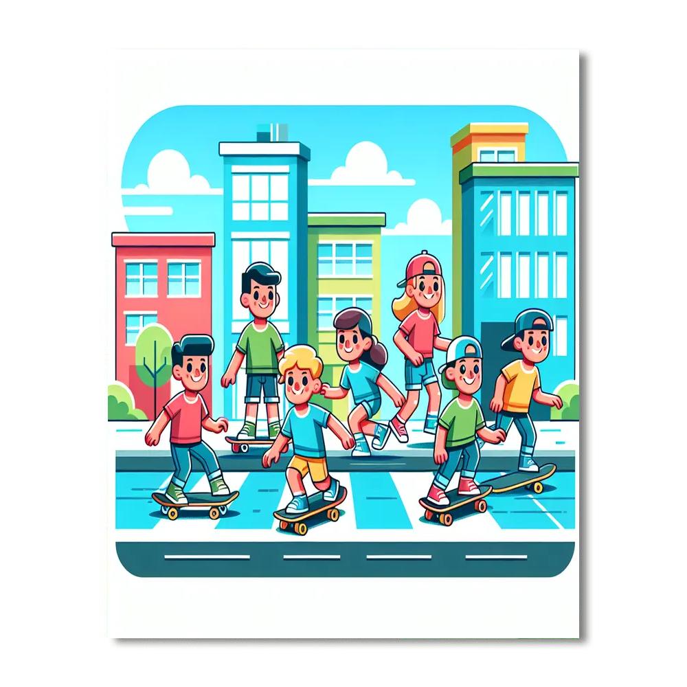 City Skateboard Jam DIY Paint By Numbers