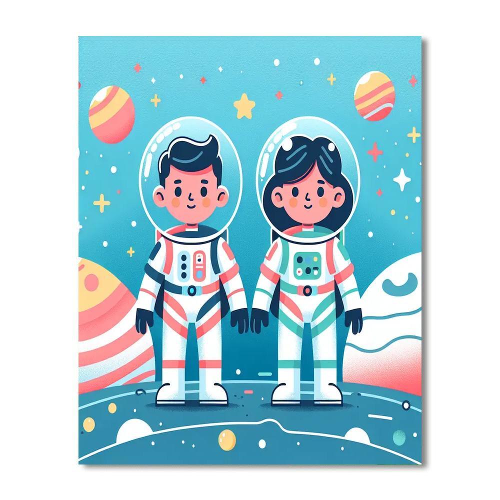 Astronaut Galaxy Exploration Numbered Painting Kits