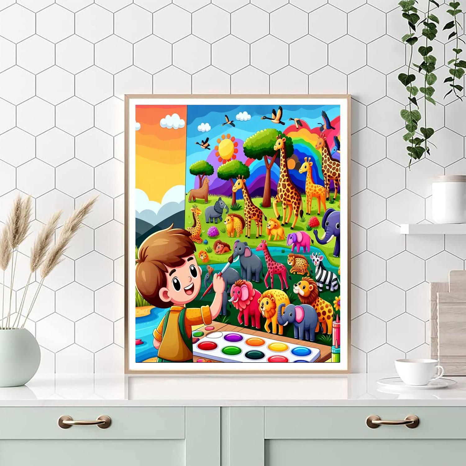 Artistic Safari Adventure Paint By Numbers Kits