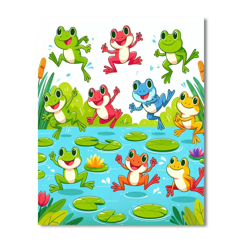 Friendly Frog Leap Paint By Numbers