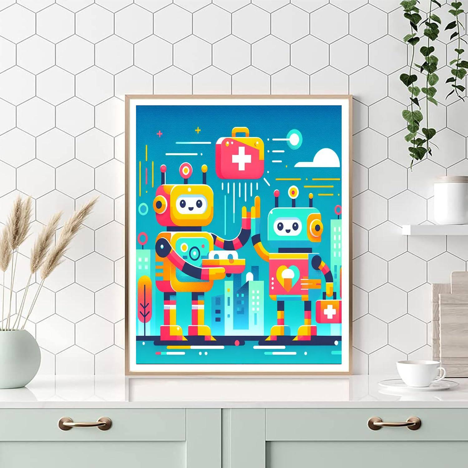 Robot Rescue DIY Paint By Numbers