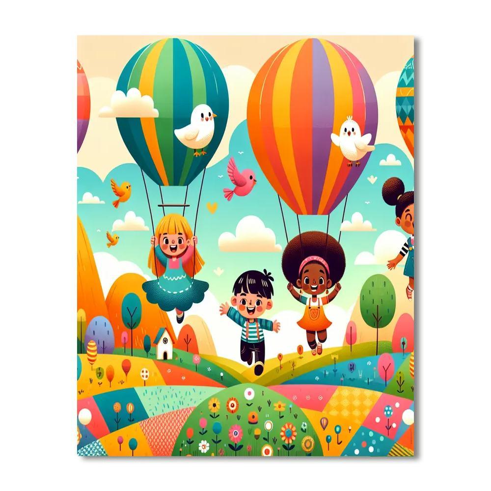 Magical Balloon Voyage Paint By Numbers