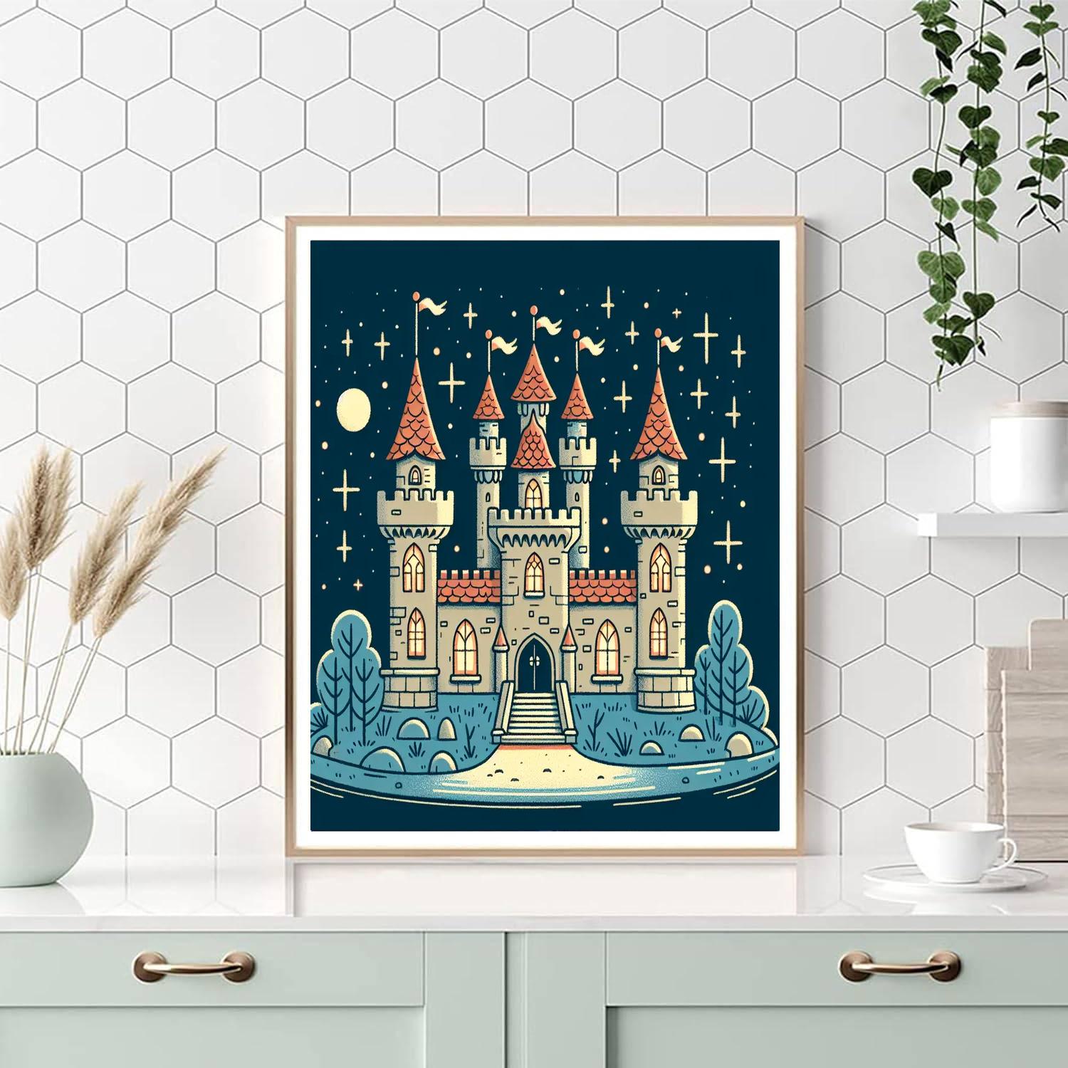 Magical Starry Castle Paint By Numbers Art