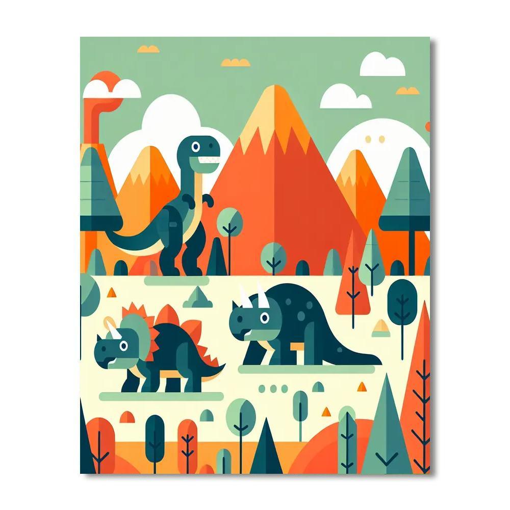 Prehistoric Dinosaur Land Paint By Number