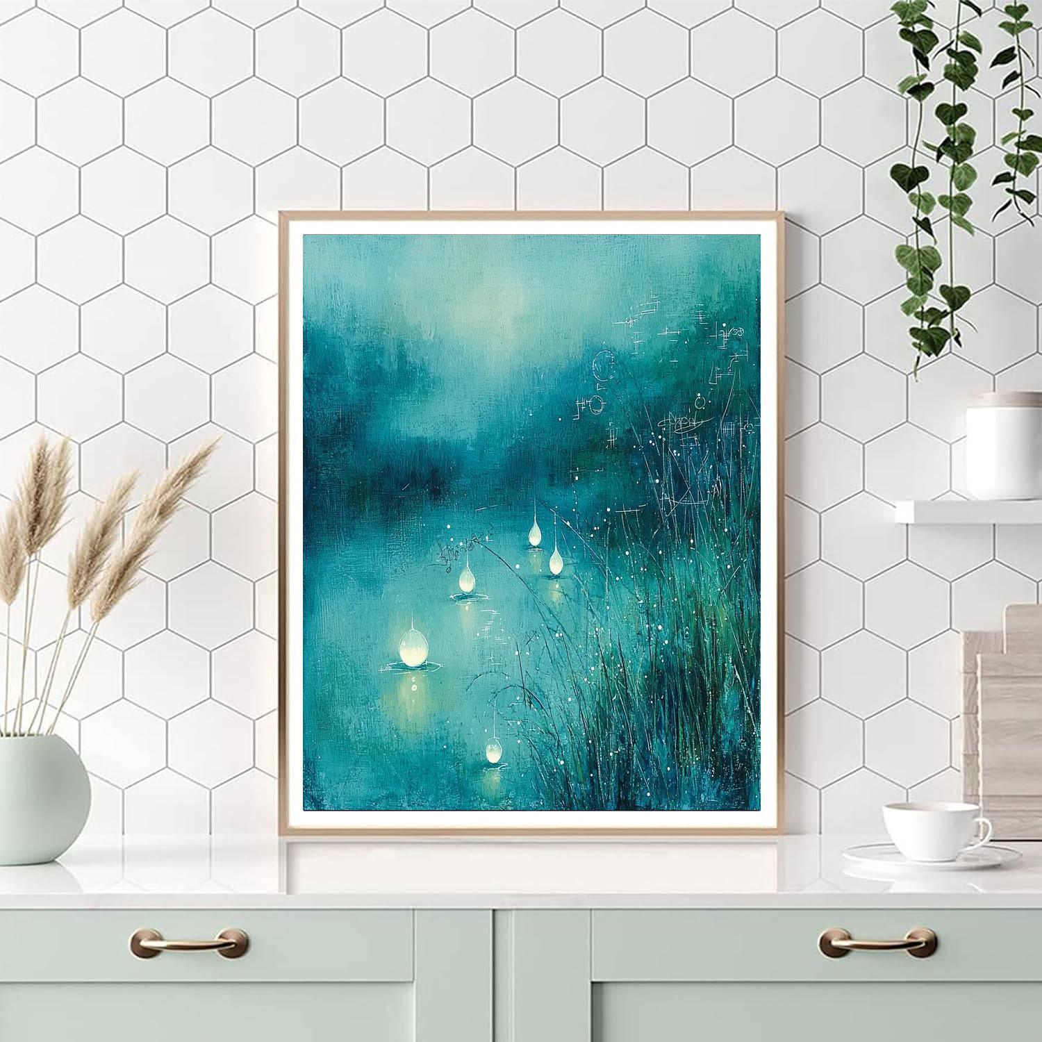 Leonardo Da Vinci Inspired Celestial Dewdrops Symphony  DIY Paint By Numbers