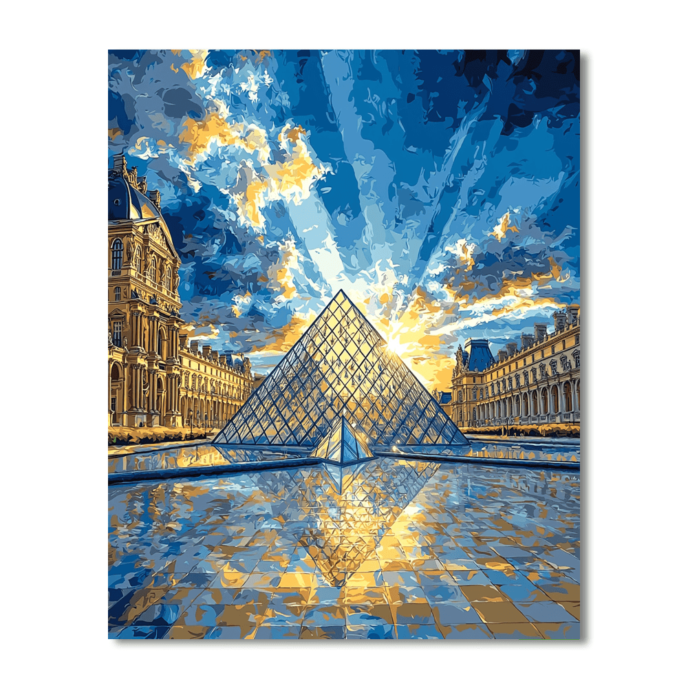 The Louvre Pyramid - Paris Painting By Numbers Kit