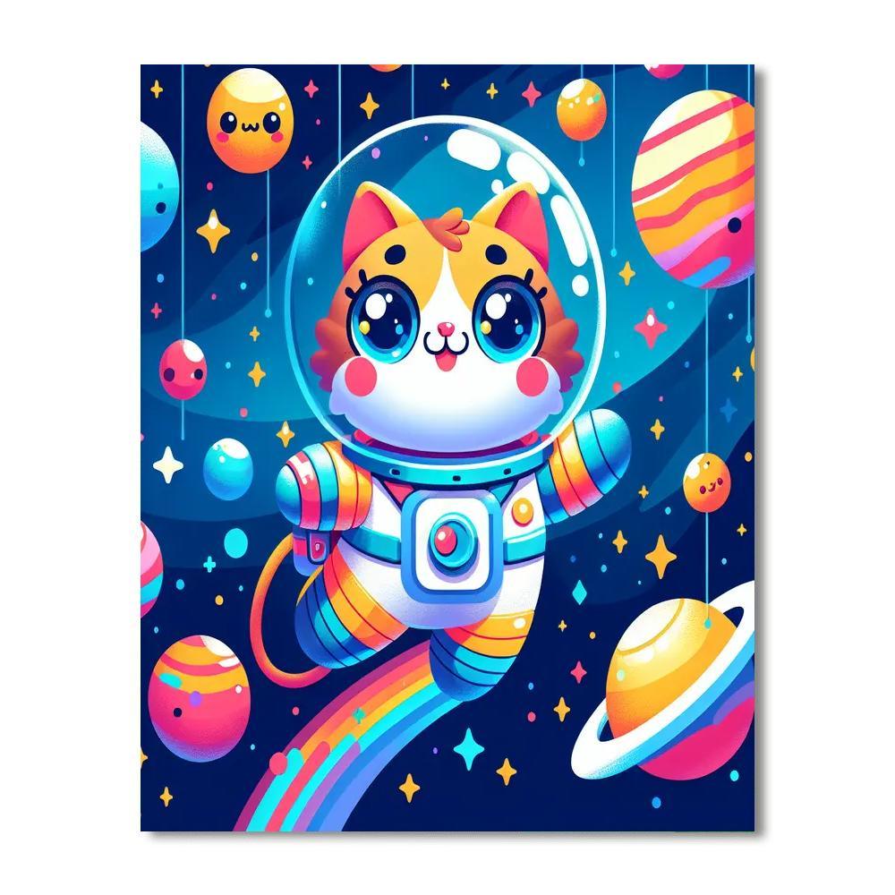 Astronaut Cat Exploration Paint By Number