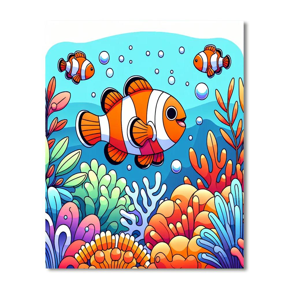 Merry Clown Fish Numbered Painting Kits