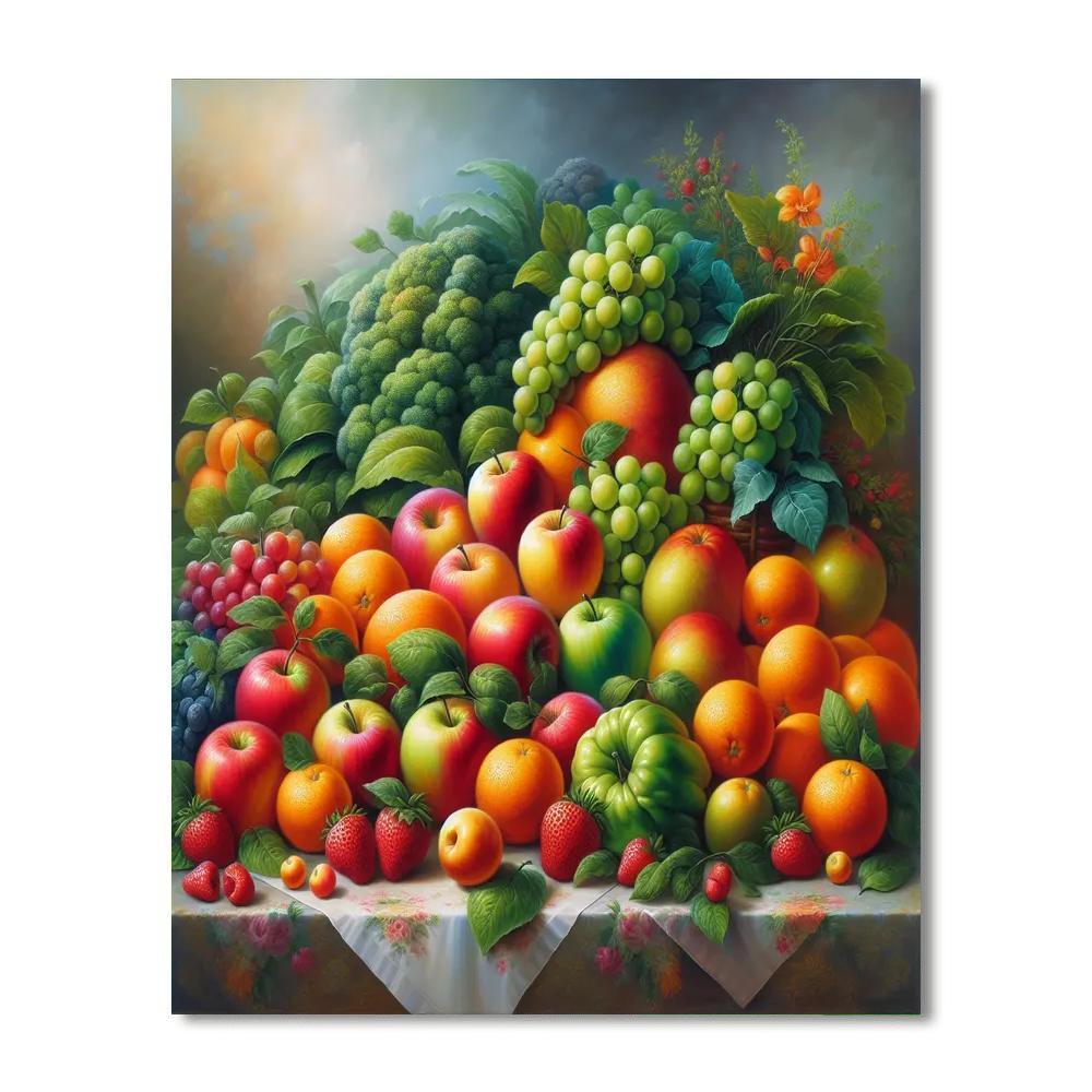 Delightful Fruit Harvest Paint By Numbers Art