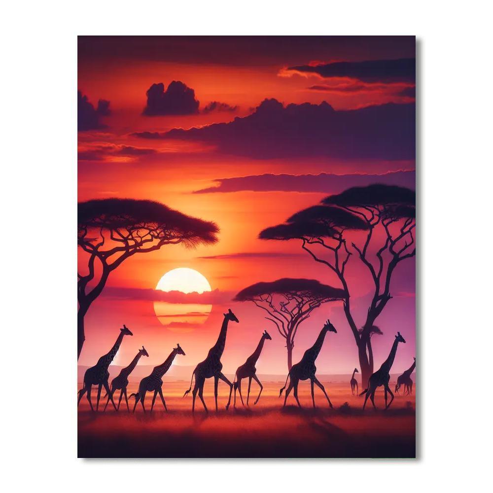 Sunset Savannah Soiree Painting By Numbers Kit