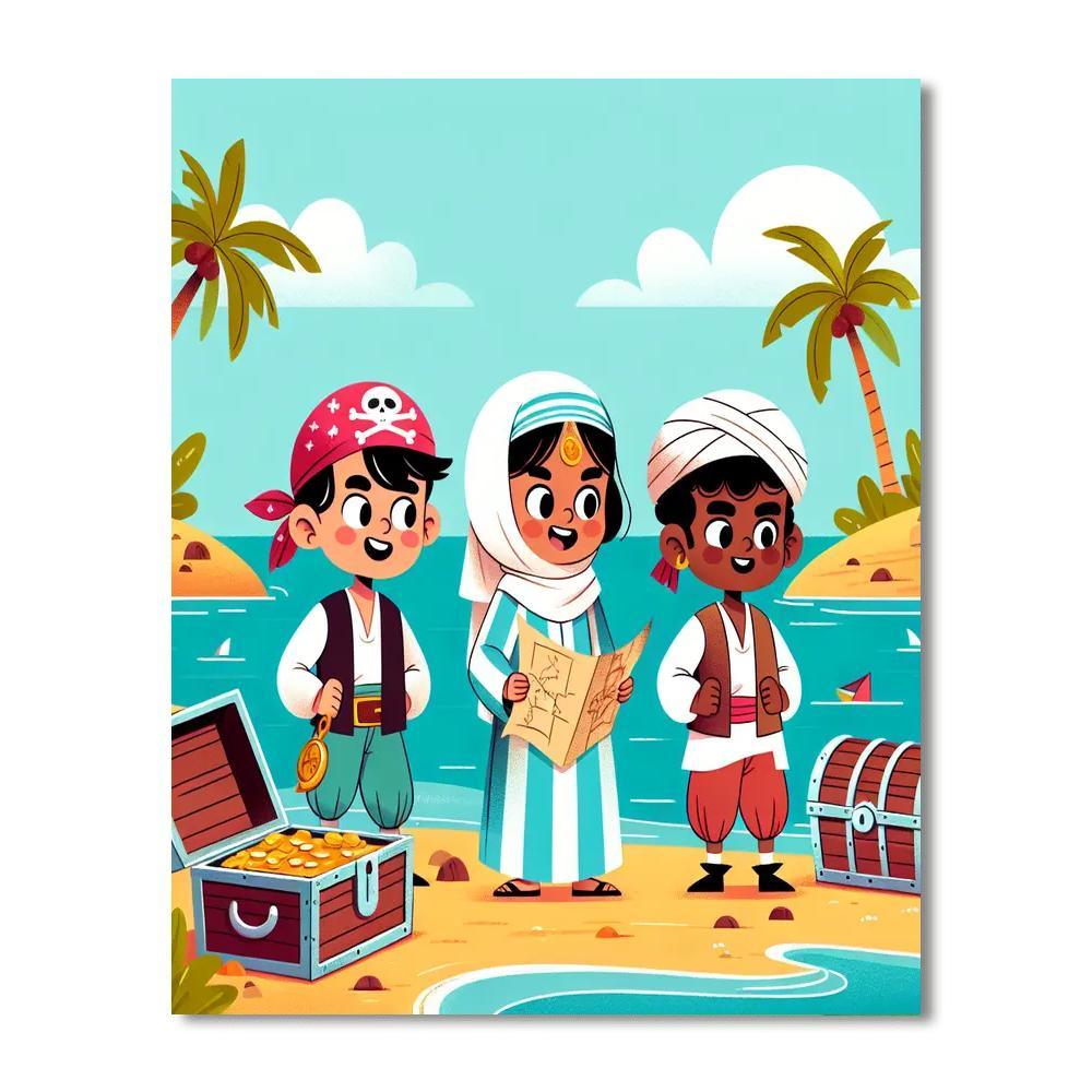 Pirate Treasure Lagoon Painting By Numbers Kit