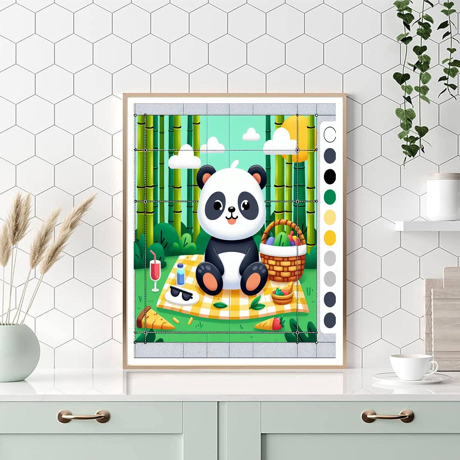 Cozy Panda Picnic Painting By Numbers Kit